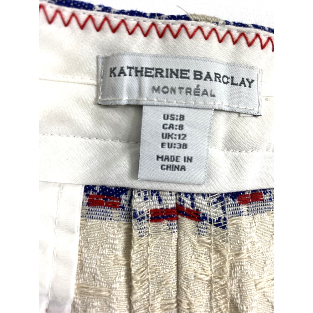 Katherine Barclay Woven Shorts Womens Size 8 Blue Red Beige Boho Festival Hippie - Picture 3 of 7